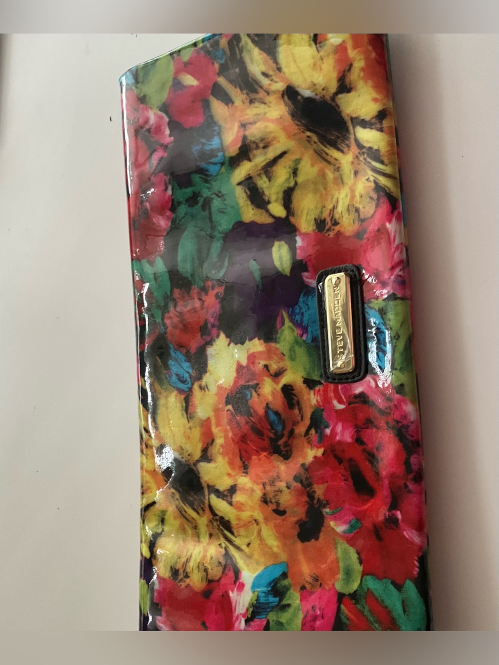 Steve Madden Floral Patent Clutch Wallet - Multicolor